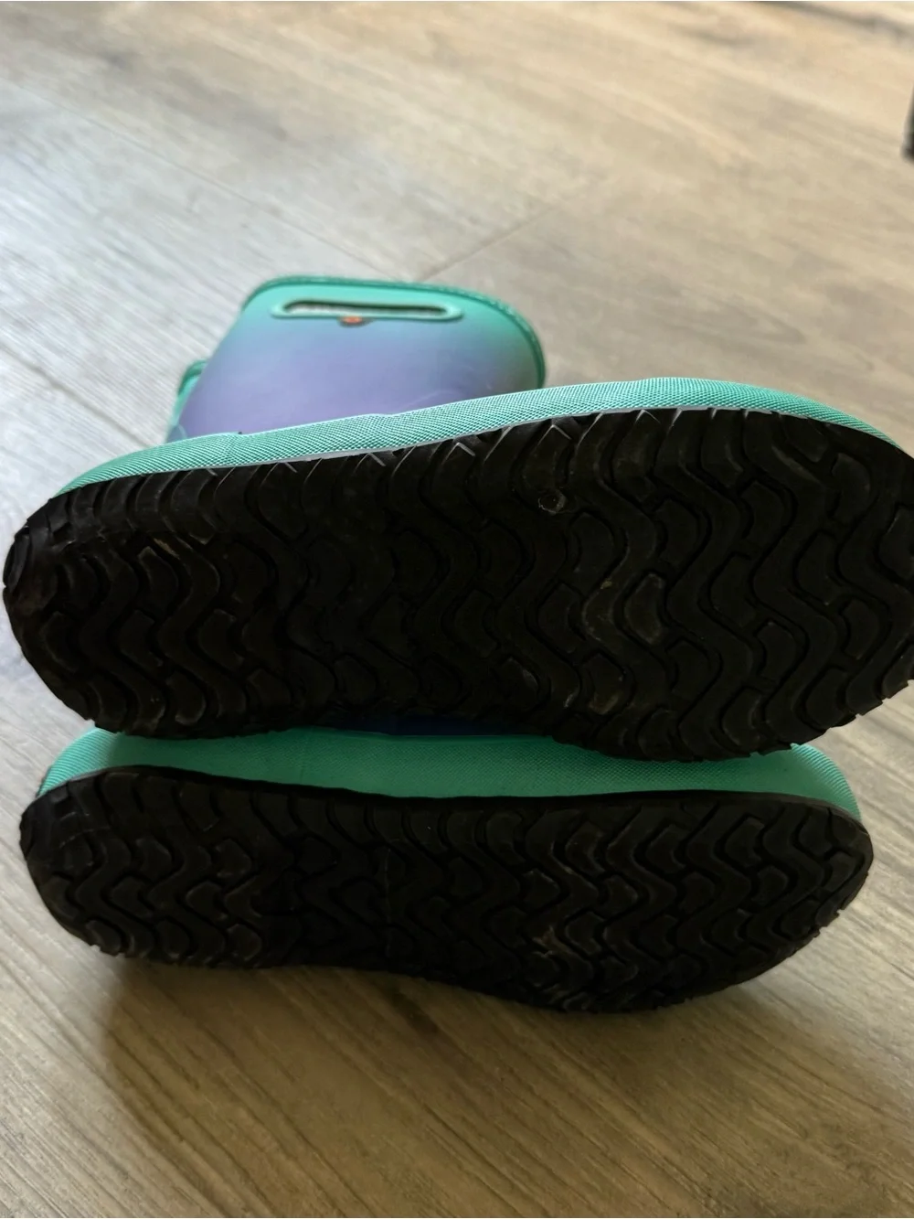 Bogs Kids Gradient Teal-Purple Waterproof Rain Boots